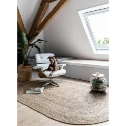 Eva Interior vloerkleed ovaal jute - naturel - 200 x 300 cm