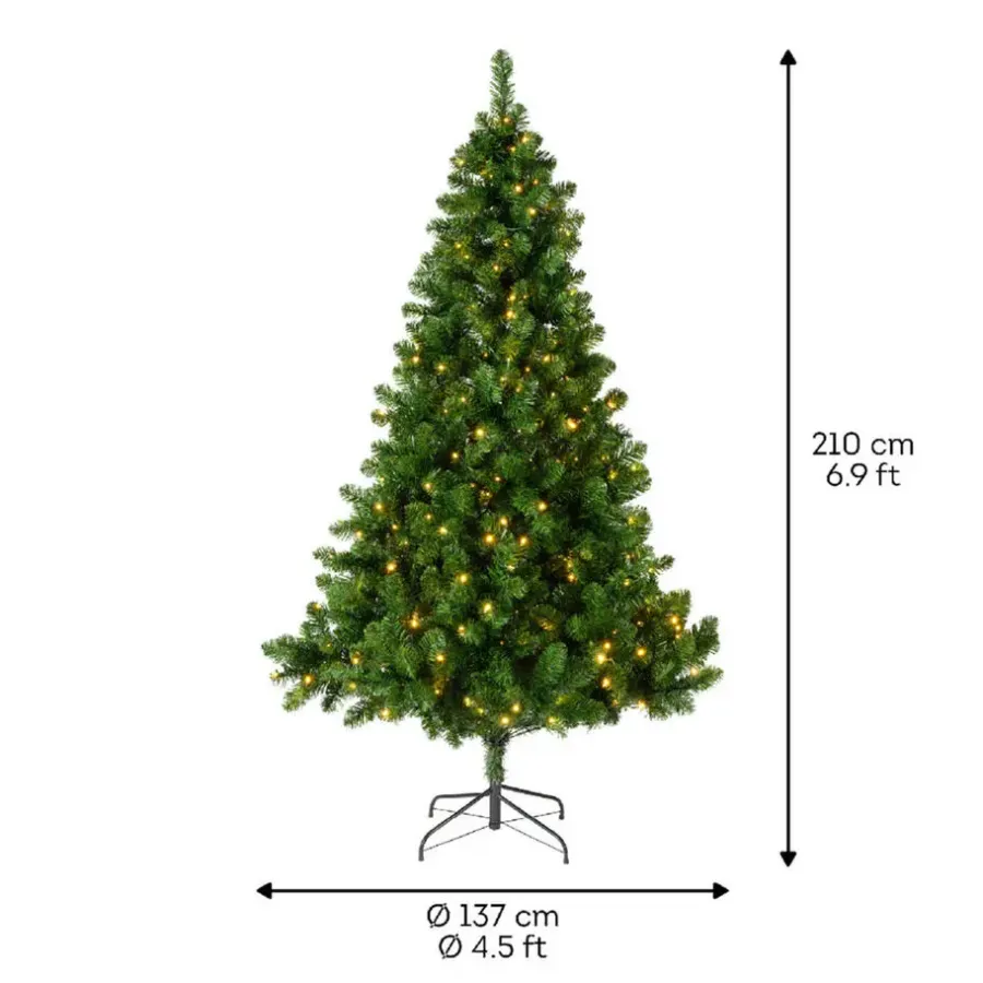 Kerstbomen-Everlands Kunst Kerstboom met verlichting - 210 cm