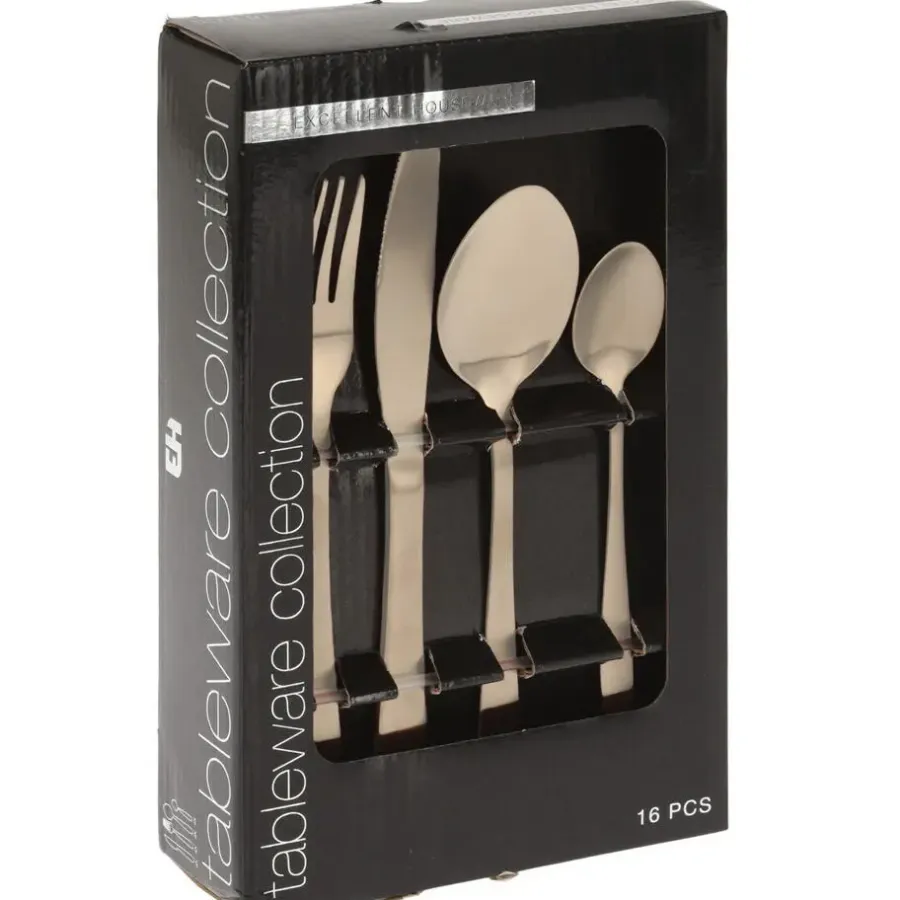 Besteksets-Excellent Houseware Bestekset - 16-delig - goud - RVS