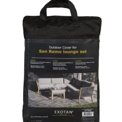 Tuinmeubelbeschermers-Exotan Beschermhoes Loungeset San Remo - PE - Zwart - 45x30x14