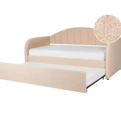 Beliani EYBURIE - Slaapbank - Perzik - 90 x 200 cm - Bouclé