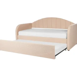 Beliani EYBURIE - Slaapbank - Perzik - 90 x 200 cm - Bouclé