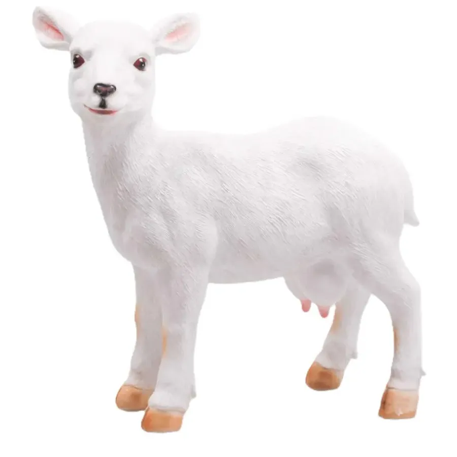 Tuindecoratie-Farmwood Animals Farmwood Geitje tuin beeldje - binnen/buiten - 28 x 10 x 32 cm