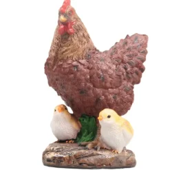 Tuindecoratie-Farmwood Animals Farmwood Kip tuin beeldje - binnen/buiten - 15 x 10 x 20 cm