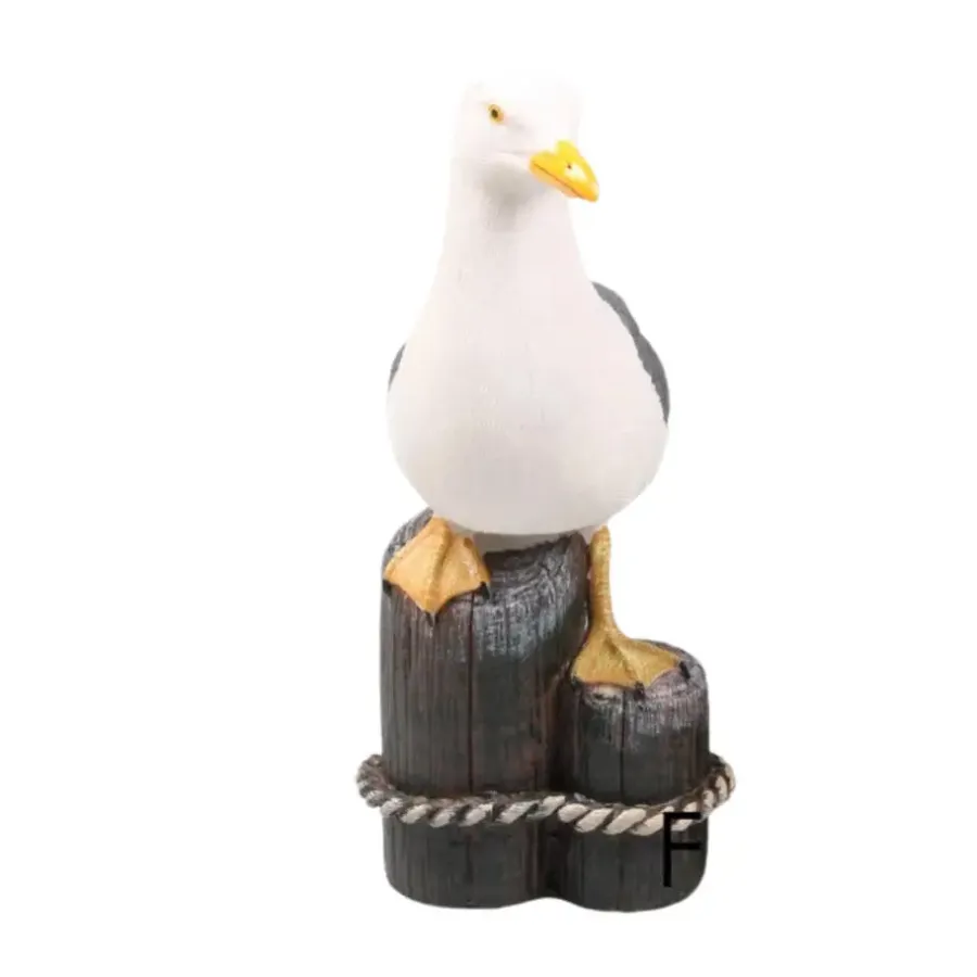 Farmwood Animals Farmwood Meeuw op 3 palen vogel tuin beeldje - buiten - 18x8x20cm