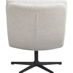 Fauteuils-Leen Bakker Fauteuil Bobbi incl. hocker - greige