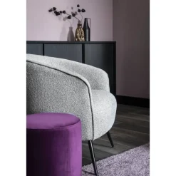 Leen Bakker Fauteuil Carlton - bouclé stof - lichtgrijs