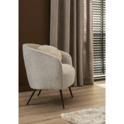Leen Bakker Fauteuil Carlton - bouclé stof - lichtgrijs