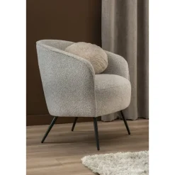 Leen Bakker Fauteuil Carlton - bouclé stof - lichtgrijs