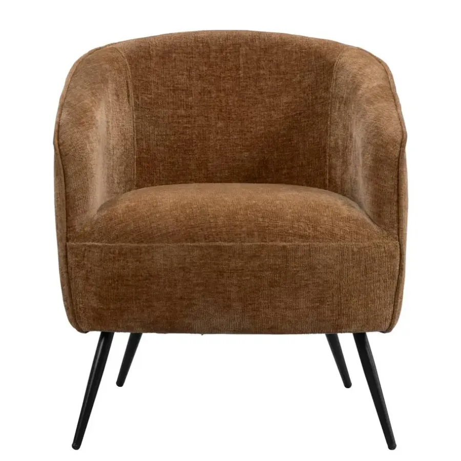 Fauteuils-Leen Bakker Fauteuil Carlton - stof - bruin