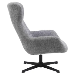 Fauteuils-House Nordic Fauteuil Draaibaar - Donkergrijs Stof - 89x80x101cm - Bescia