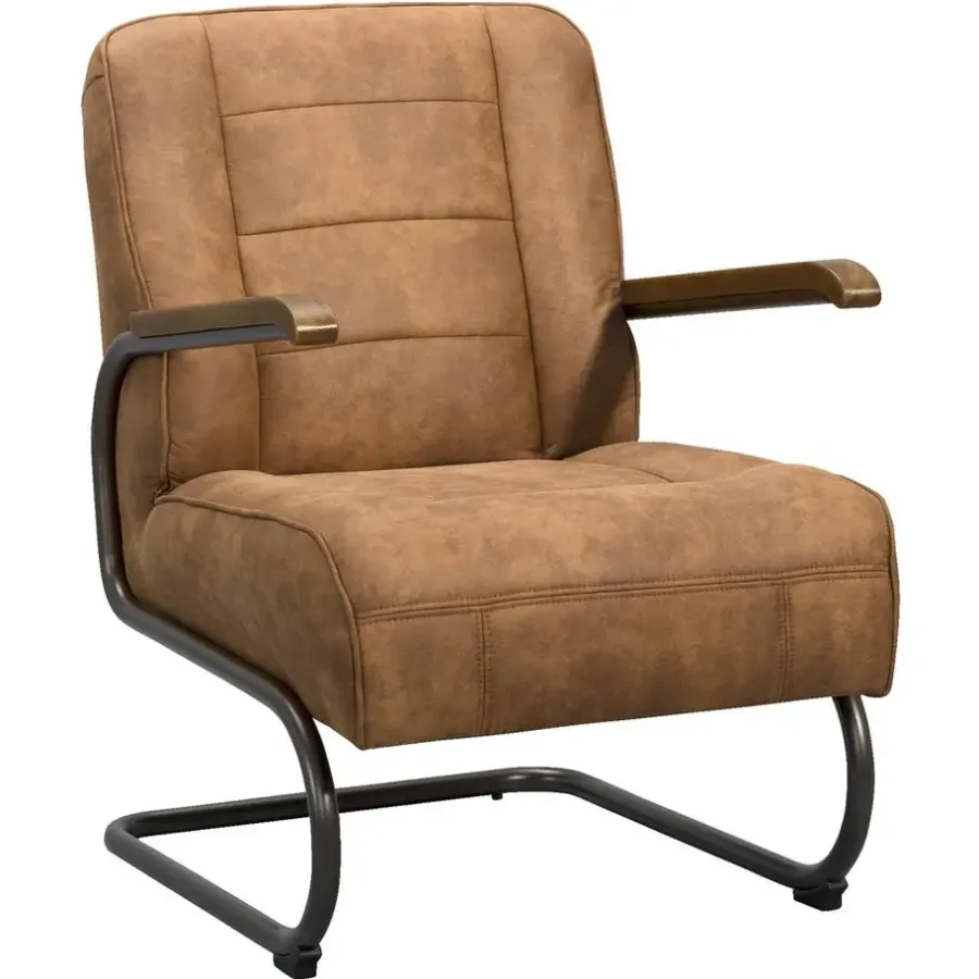 Fauteuils-Leen Bakker Fauteuil Ivar - stof - cognac