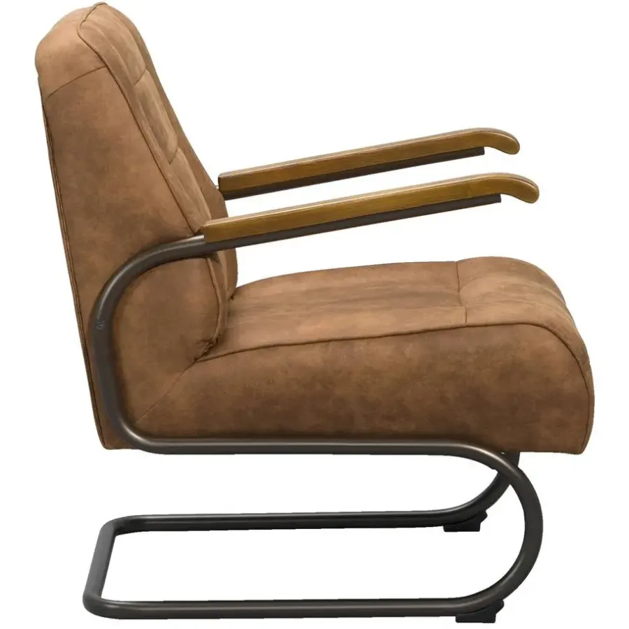 Fauteuils-Leen Bakker Fauteuil Ivar - stof - cognac