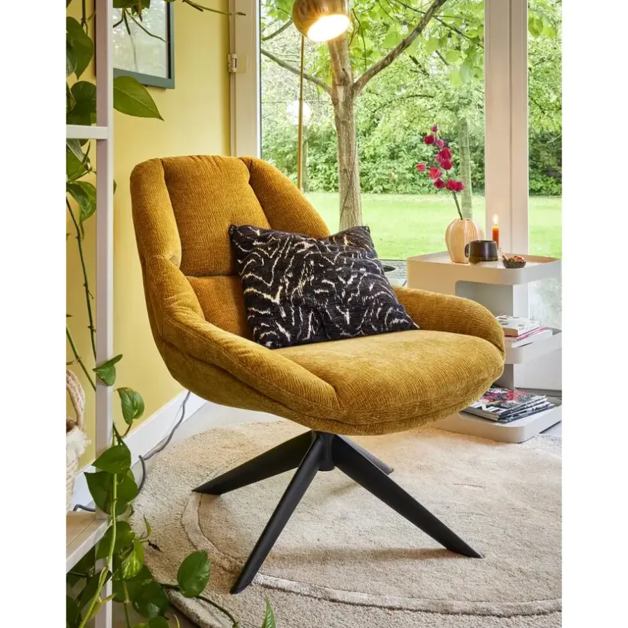 Fauteuils-Leen Bakker Fauteuil Lynn - oker