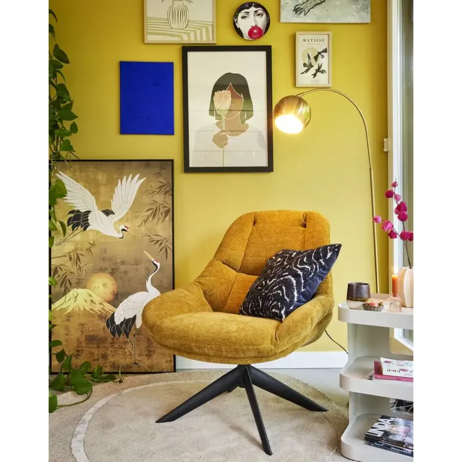 Fauteuils-Leen Bakker Fauteuil Lynn - oker