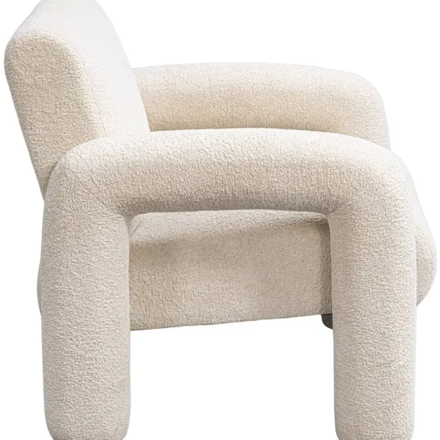 Fauteuils-Leen Bakker Fauteuil Puck - crème