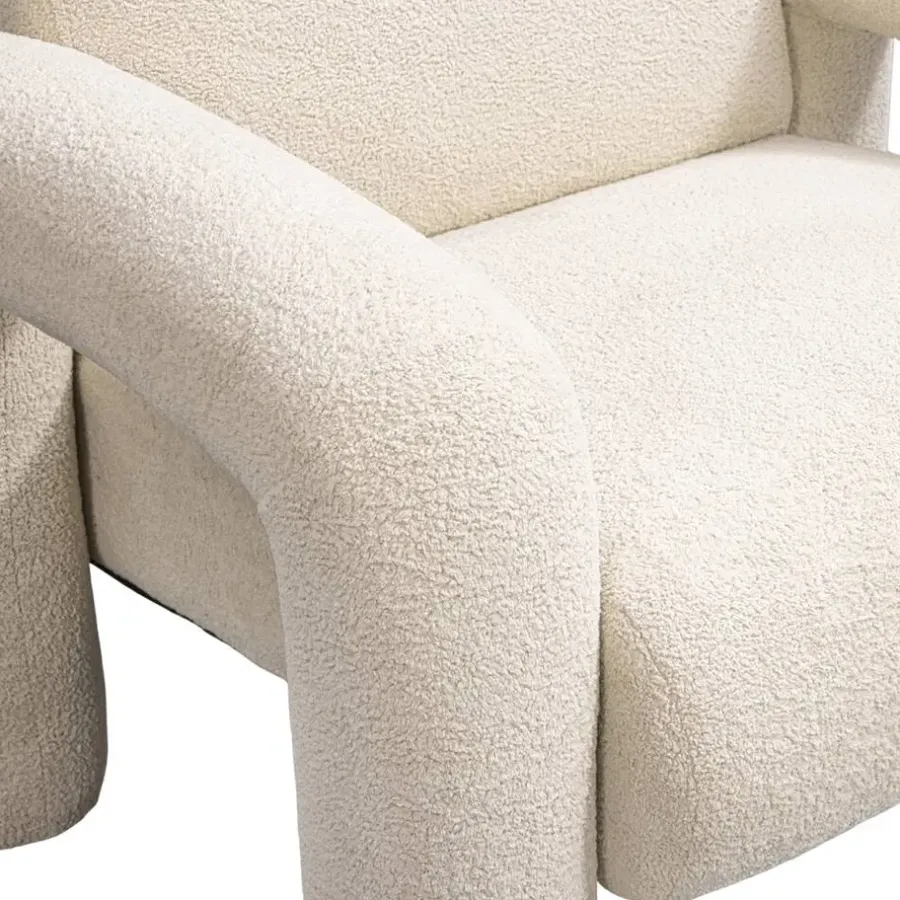 Fauteuils-Leen Bakker Fauteuil Puck - crème