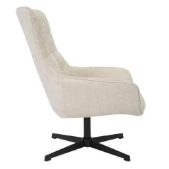 Fauteuils-Livingfurn Fauteuil Stof Beige - Draaibaar - Zitdiepte 53cm - 53x53x99cm