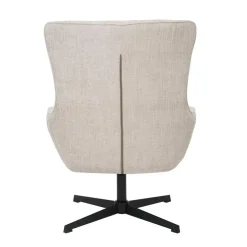 Fauteuils-Livingfurn Fauteuil Stof Beige - Draaibaar - Zitdiepte 53cm - 53x53x99cm
