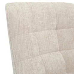 Fauteuils-Livingfurn Fauteuil Stof Beige - Draaibaar - Zitdiepte 53cm - 53x53x99cm
