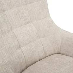 Fauteuils-Livingfurn Fauteuil Stof Beige - Draaibaar - Zitdiepte 53cm - 53x53x99cm
