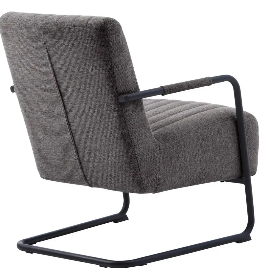 Giga Living Fauteuil Stof/Metaal Donkergrijs - Incl. Armleuning - Trout