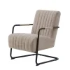 Giga Living Fauteuil Stof/Metaal Zandkleur - Incl. Armleuning - Trout - Set van 2