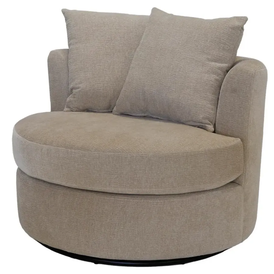 Fauteuils-Giga Meubel Fauteuil Taupe Stof - Zithoogte 45cm - Thony Luxe
