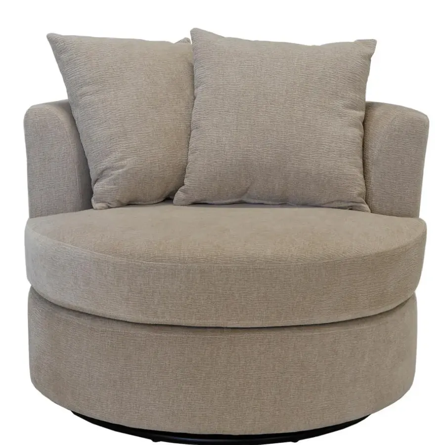 Fauteuils-Giga Meubel Fauteuil Taupe Stof - Zithoogte 45cm - Thony Luxe