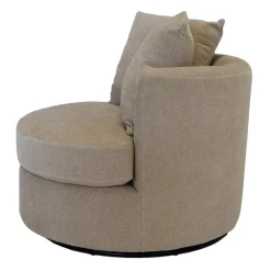 Fauteuils-Giga Meubel Fauteuil Taupe Stof - Zithoogte 45cm - Thony Luxe