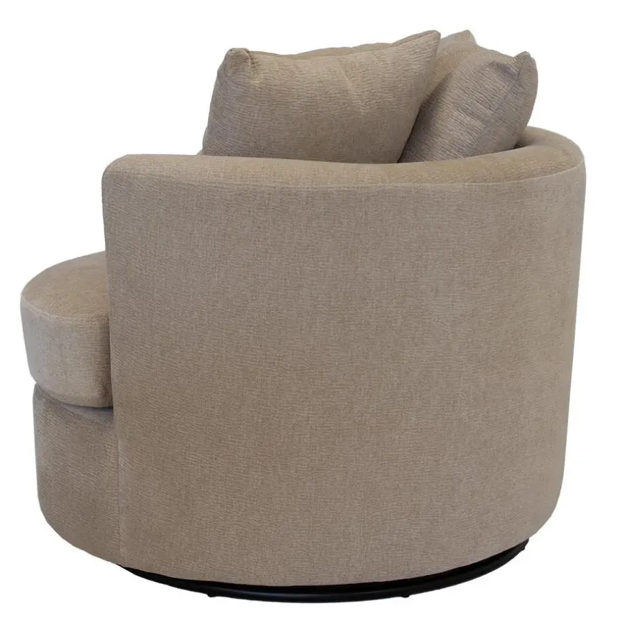 Fauteuils-Giga Meubel Fauteuil Taupe Stof - Zithoogte 45cm - Thony Luxe