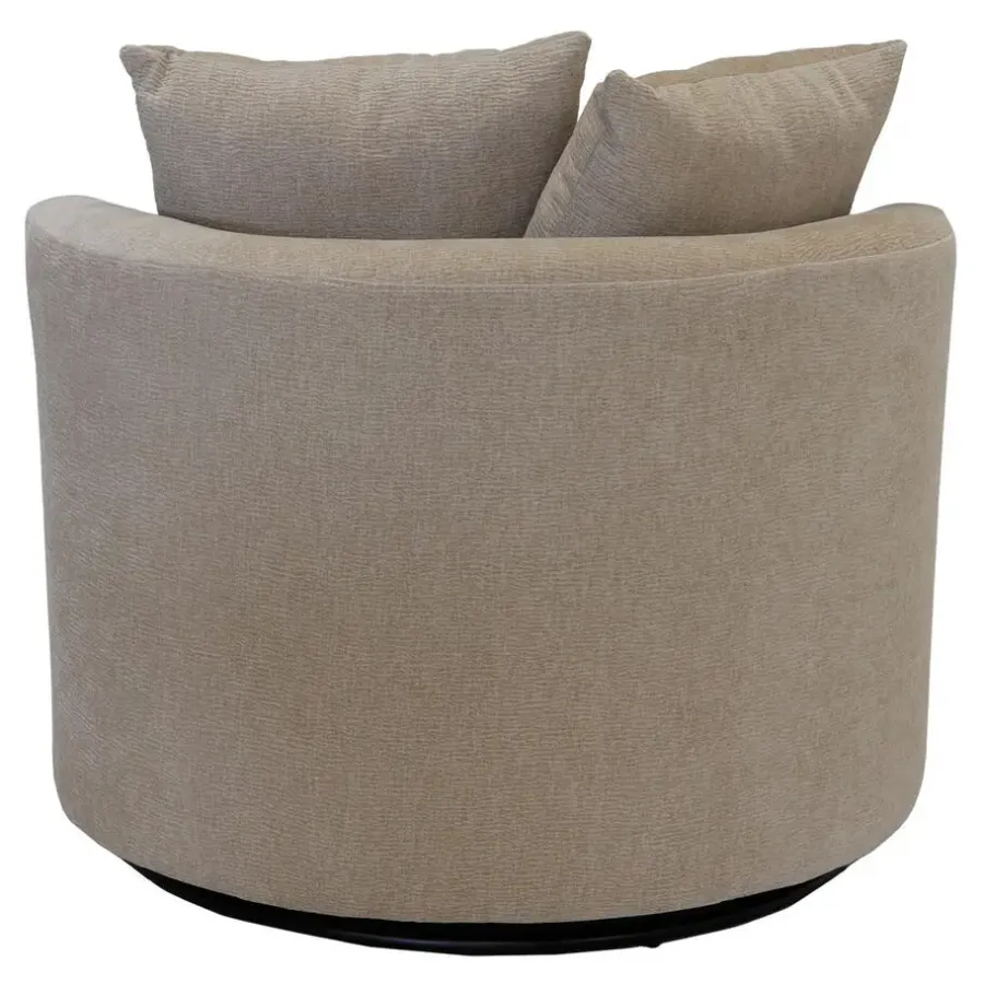 Fauteuils-Giga Meubel Fauteuil Taupe Stof - Zithoogte 45cm - Thony Luxe