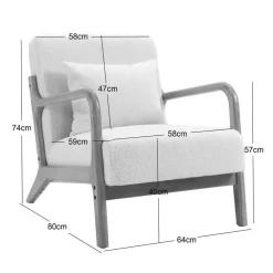 Nordlys Fauteuil van massief hout en beige stof