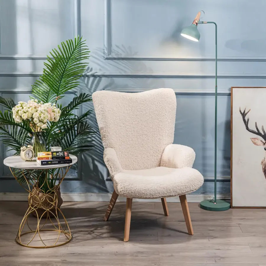 Nordlys Fauteuil van massief hout en witte lussen