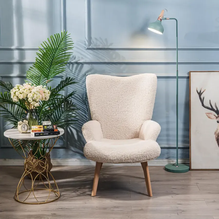 Nordlys Fauteuil van massief hout en witte lussen