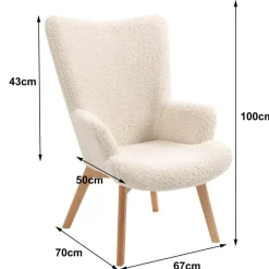 Nordlys Fauteuil van massief hout en witte lussen