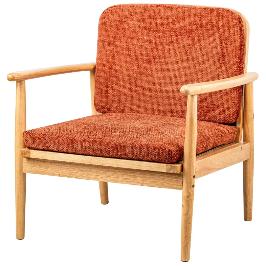 Nordlys Fauteuil van massief hout en terracotta stof