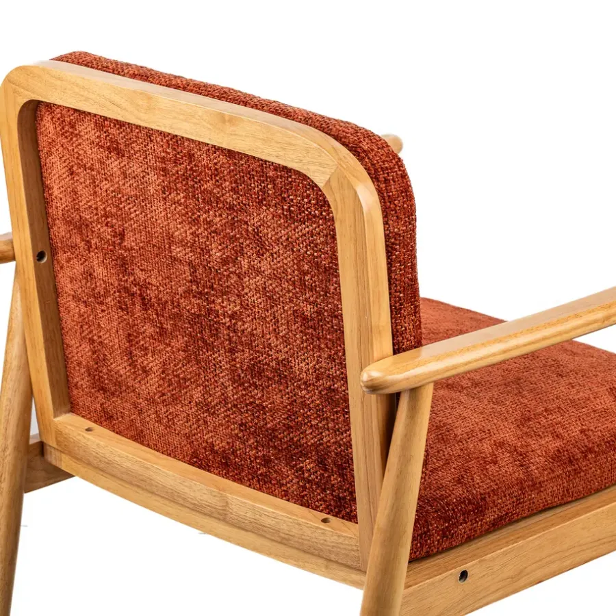 Nordlys Fauteuil van massief hout en terracotta stof