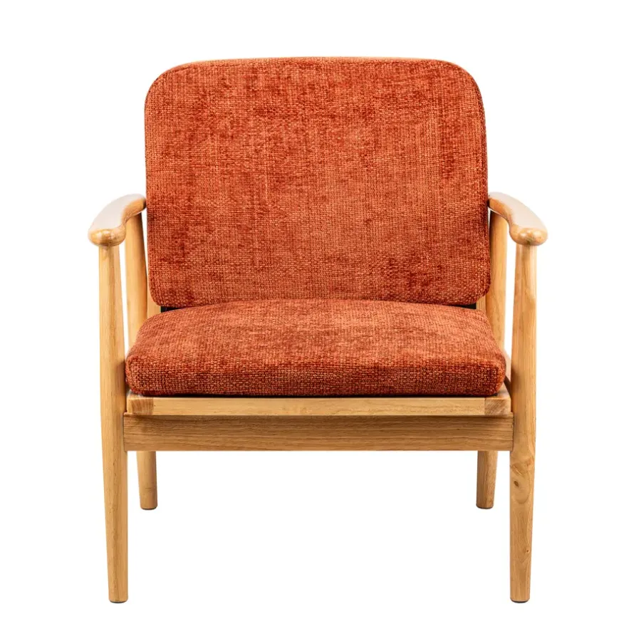 Nordlys Fauteuil van massief hout en terracotta stof