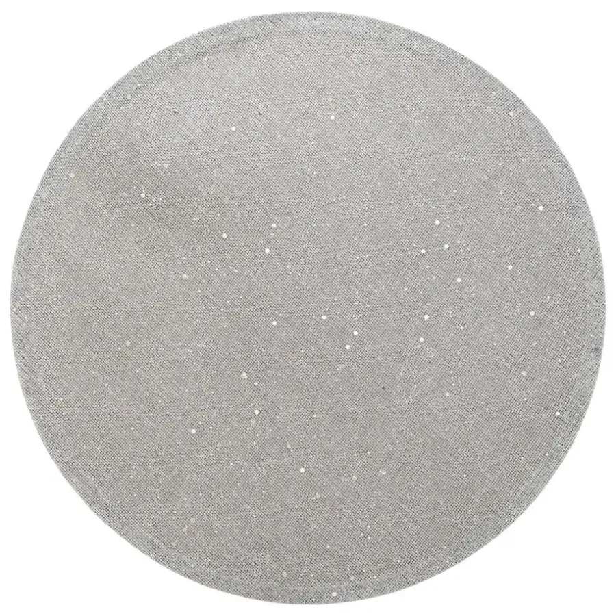 Placemats-Feeric lights & Christmas Feeeric Lights Placemat - zilver glitter - rond - D38 cm - jute