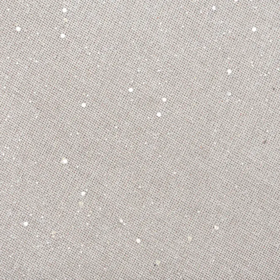 Placemats-Feeric lights & Christmas Feeeric Lights Placemat - zilver glitter - rond - D38 cm - jute