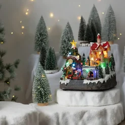 Feeric lights & Christmas Feeric Christmas Kerstdorp landhuis kerstman - 31 x 32,5 x 24 cm