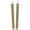 Feeric lights & Christmas LED dinerkaarsen - 2x - goud - 28x2cm
