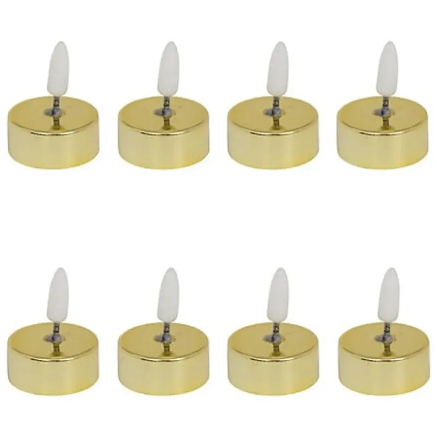 Kaarsen-Feeric lights & Christmas LED waxinelichtjes - 8x - goud glans