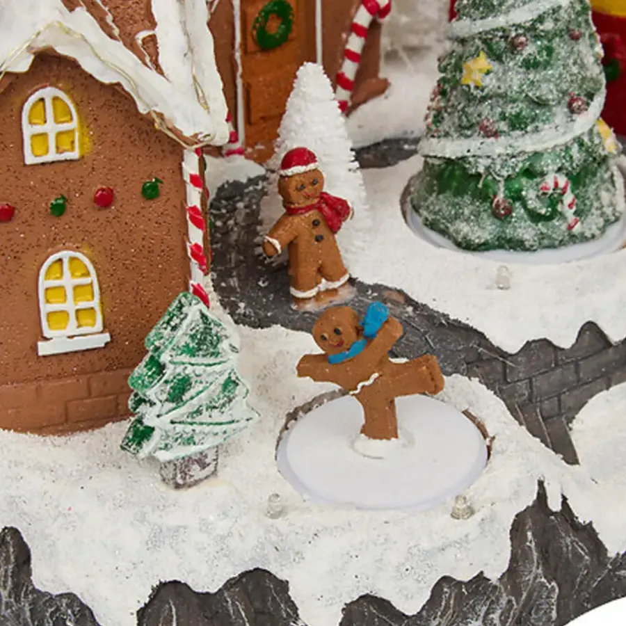Feeric lights & Christmas Kerstdorp - peperkoek - led - 23 cm