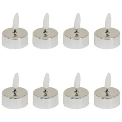 Feeric lights & Christmas LED theelichtjes - 8x - zilver - 5,5 cm