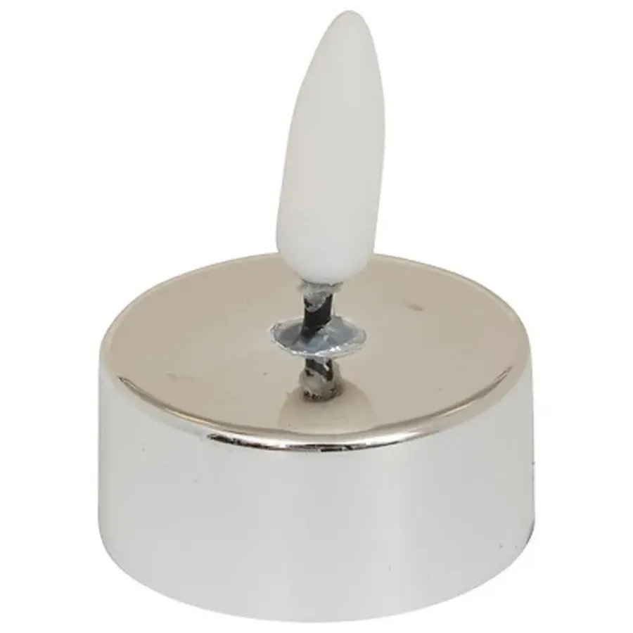 Feeric lights & Christmas LED theelichtjes - 8x - zilver - 5,5 cm