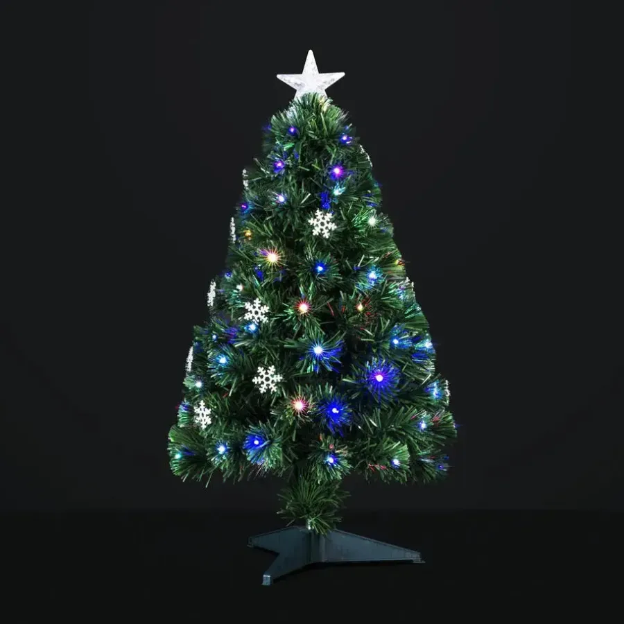 Feeric lights & Christmas Feeric Lights Fiber kerstboom- met licht/piek - 90 cm - 74 leds