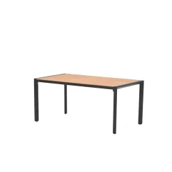 Tuintafels-Garden Impressions Felini tafel - 160x84 cm - carbon black - light teaklook