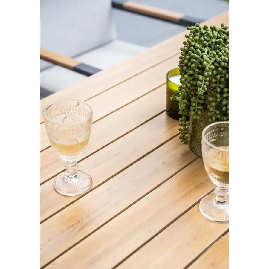 Tuintafels-Garden Impressions Felini tafel - 160x84 cm - carbon black - light teaklook